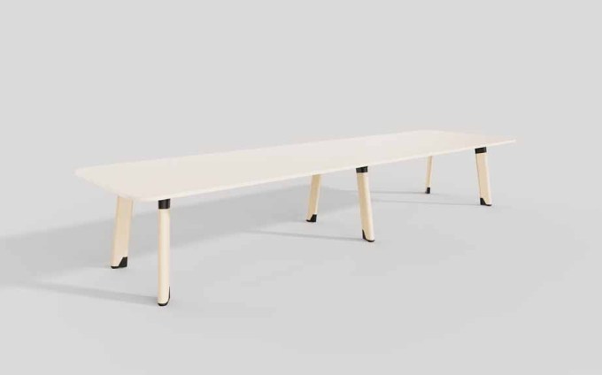 Diva 740mm 6 Leg Narrow_4200x1200mm_Ash Timber_Noir